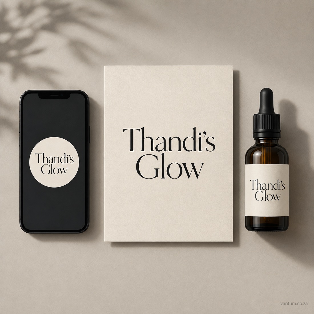 A logo designed for a seller and shown on their own product label