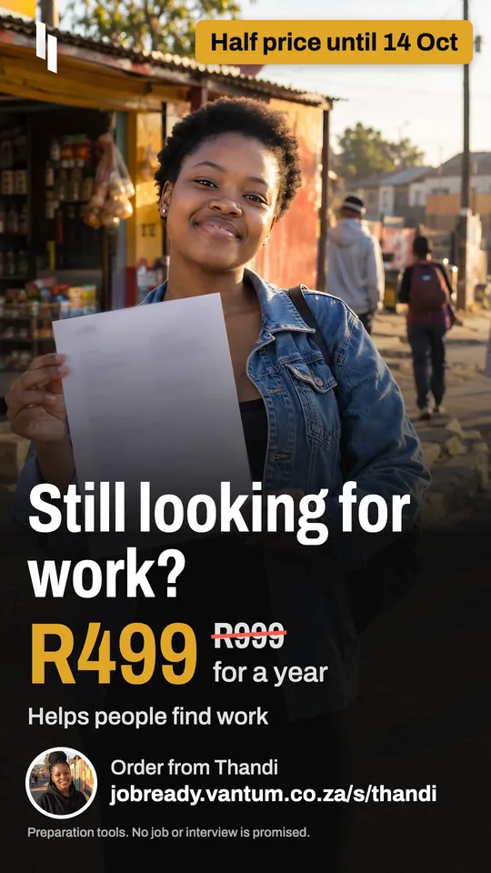WhatsApp Status picture: Still looking for work? R499 for a year
